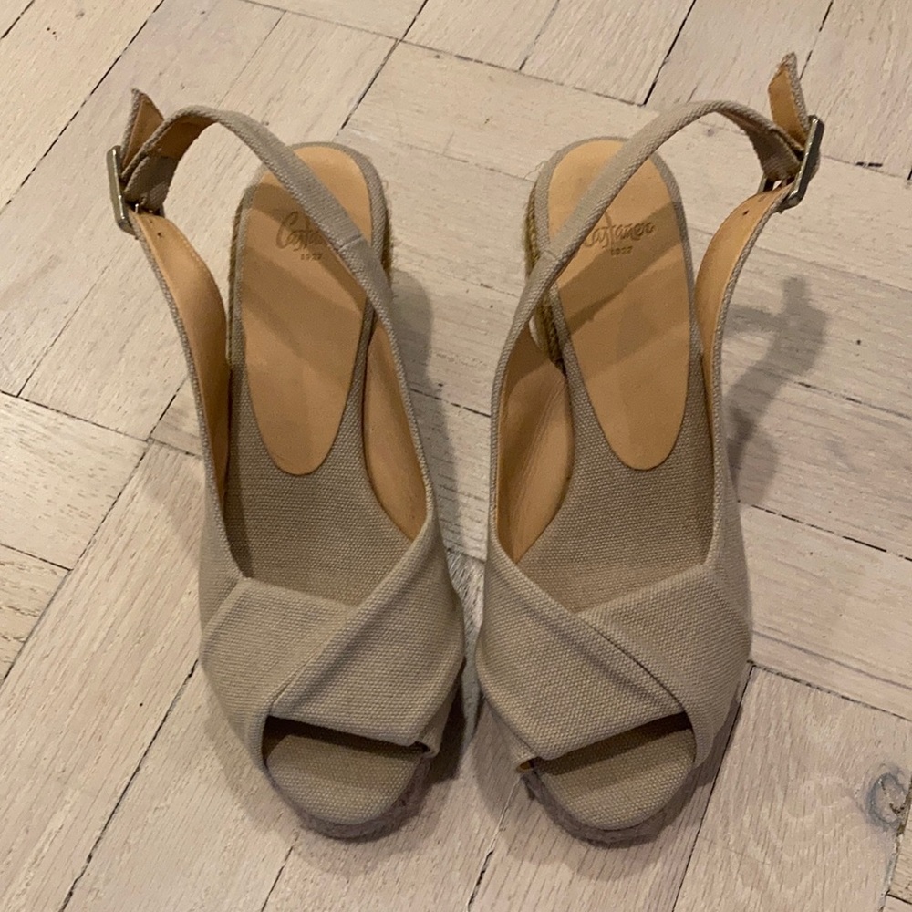 Castaner Beige Espadrille Wedge Sandals - Picture 2 of 6